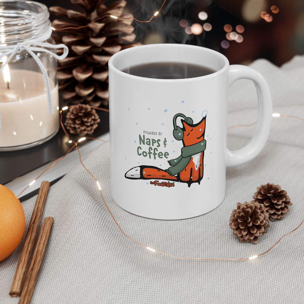 Powered by Naps & Coffee Fox Mug
