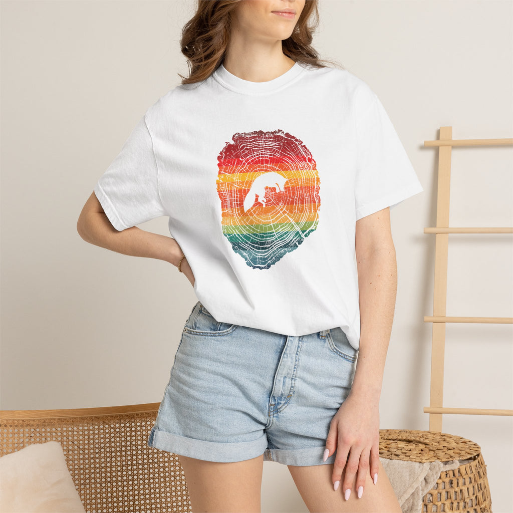 Playful Fox Tree Ring T-Shirt