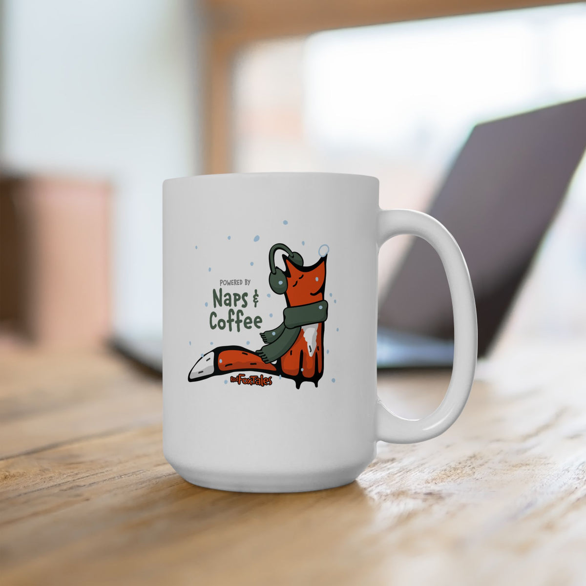 Powered by Naps & Coffee Fox Mug